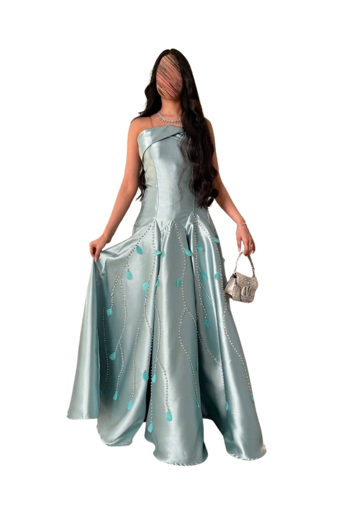 barlina-Tiffany Dress With Delicate Pearl Embroidery 1