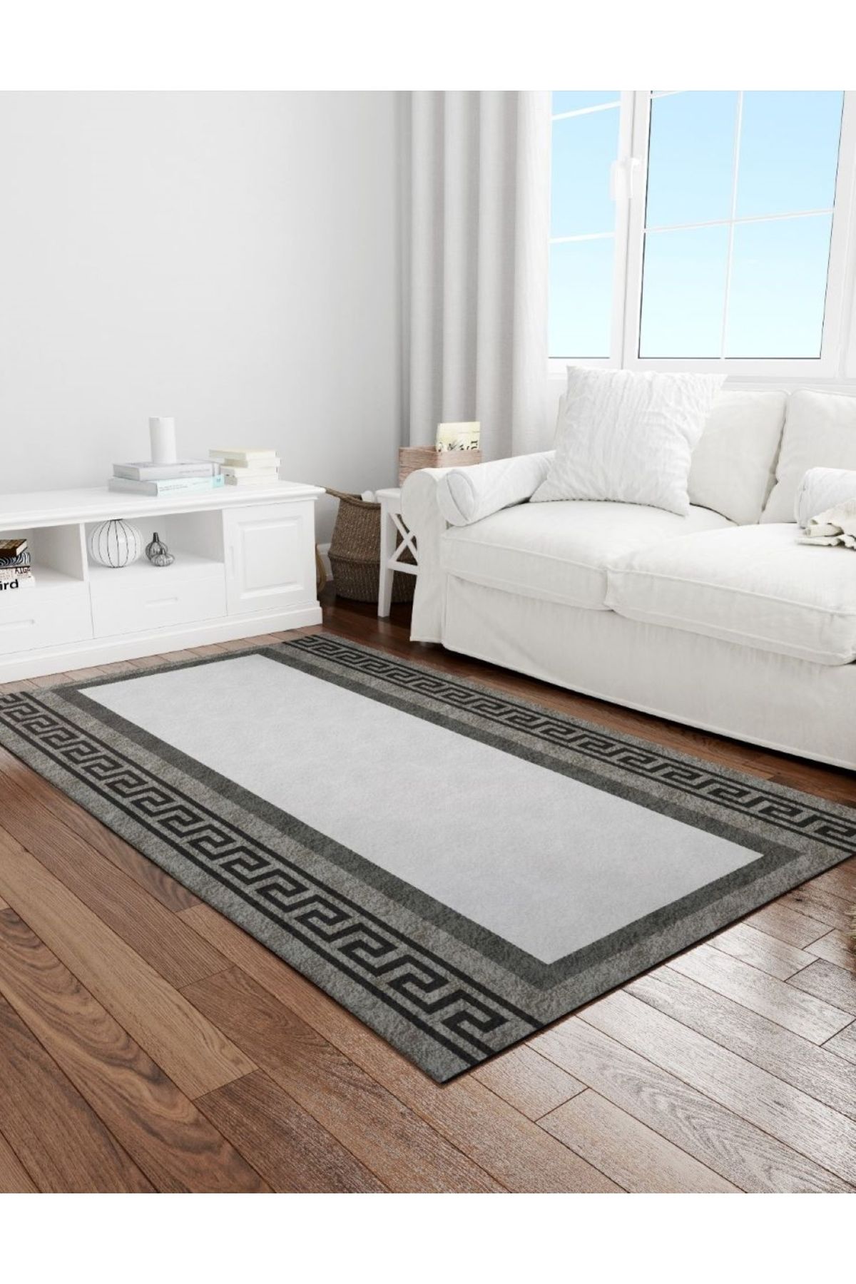 DERAS HOME Dijital Baskı Yıkanabilir Kaymaz Taban Salon Halısı Ve Yolluk