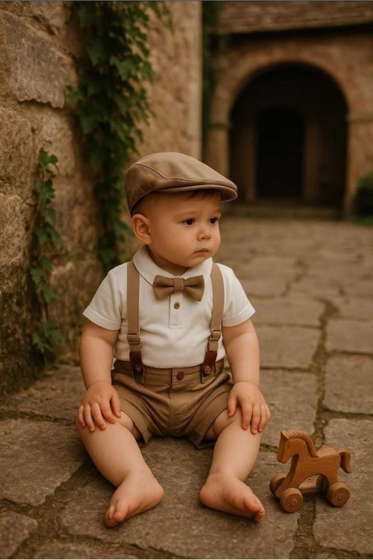 Terry NOSTALJİ ŞAPKALI BEBE TAKIM 4 PARÇA