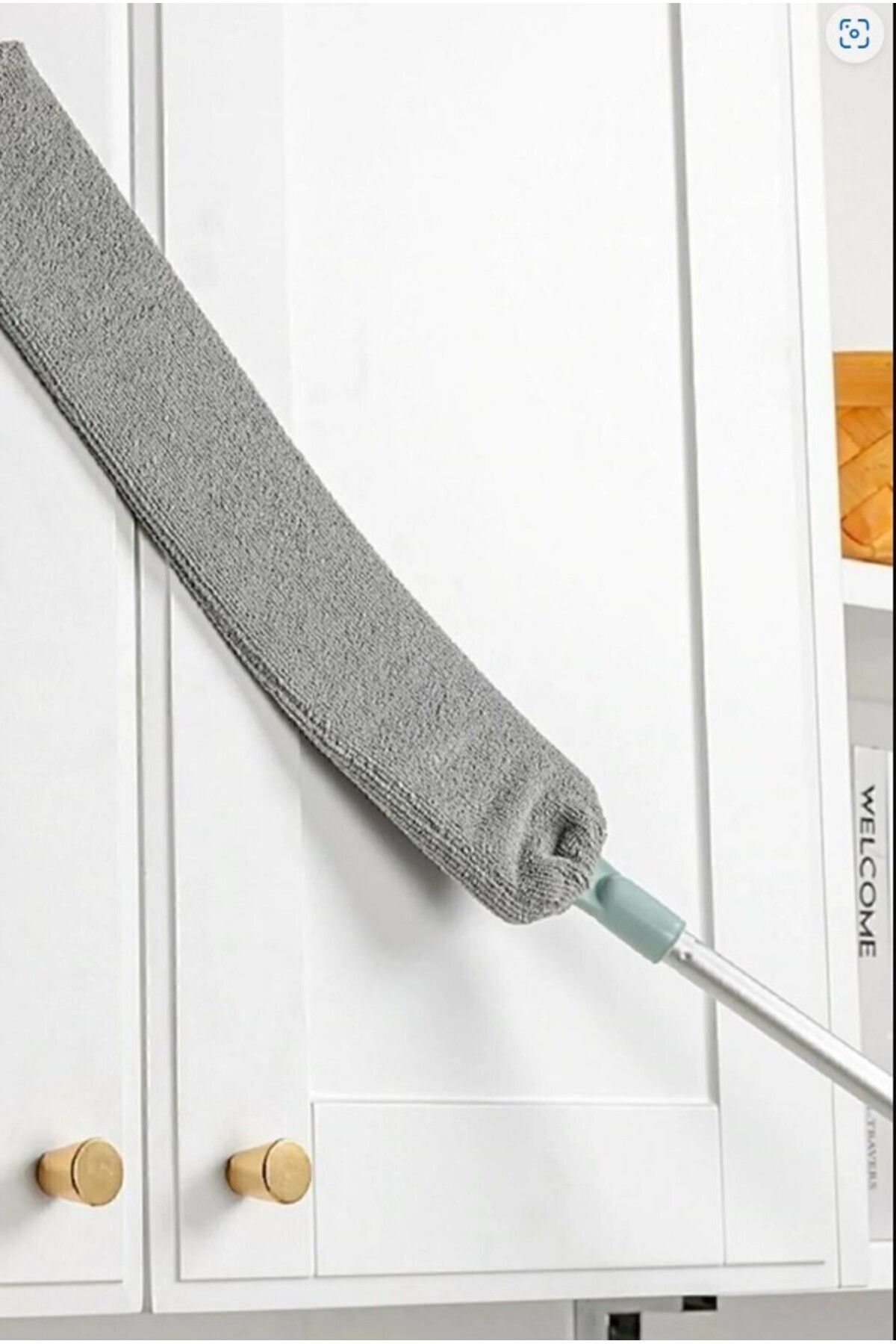 Enyaza Home Pratik Mikrofiber Başlıklı Girintili Yüzey Dip Köşe Raf Temizleme Sihirli Toz Alma Fırçası