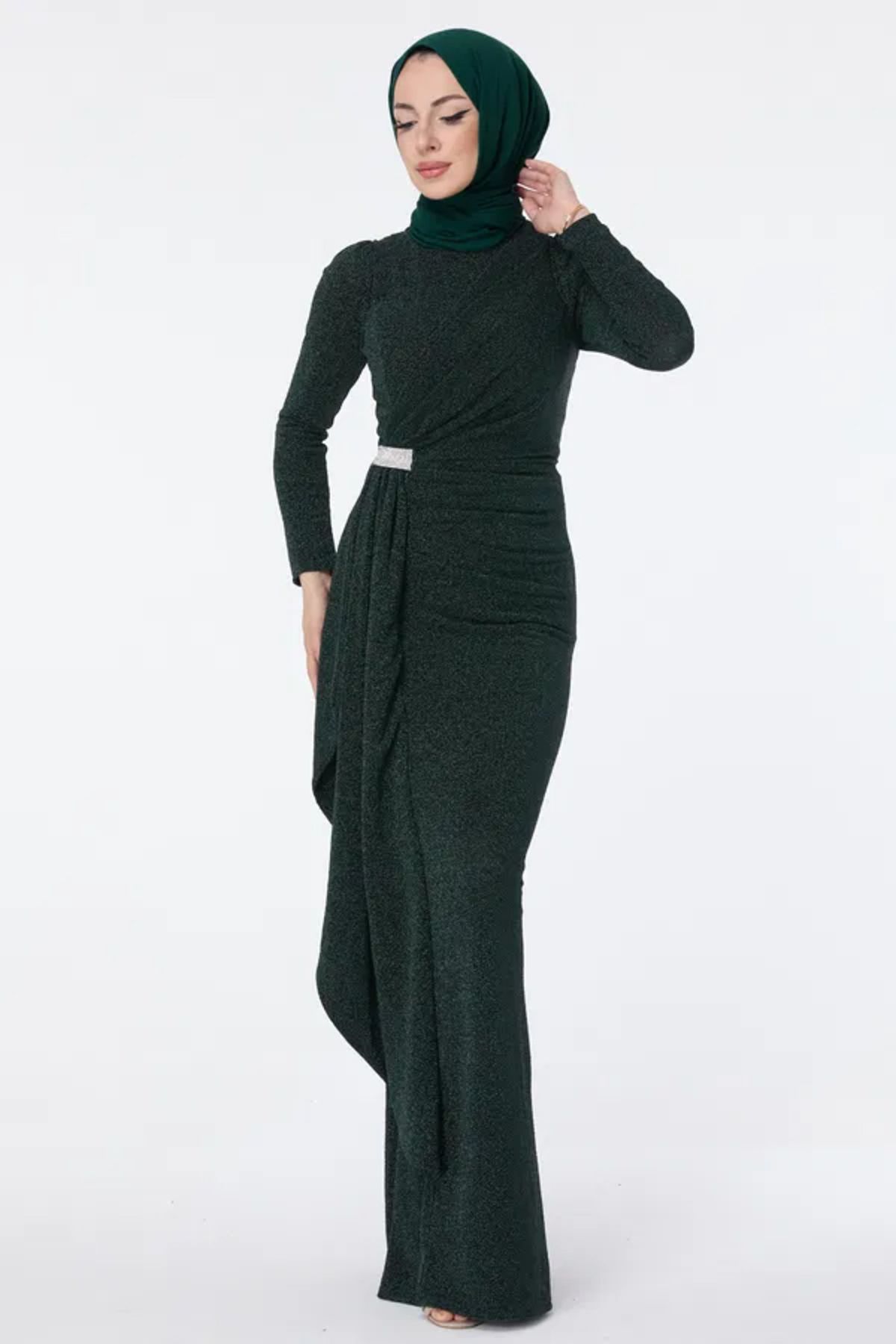 Butik Abiye Elbise Yeşil