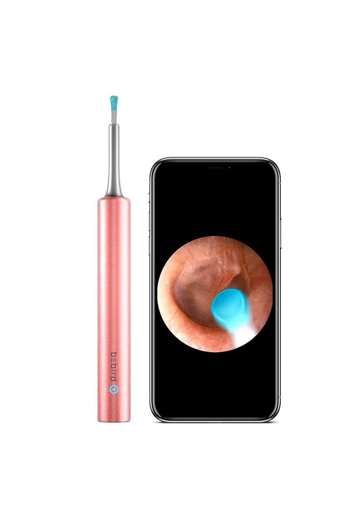 Bebird T5 5MP Kamera 3.5mm Lens Şarjlı Wifi Görüntülü Kulak Temizleyici Pembe Renk