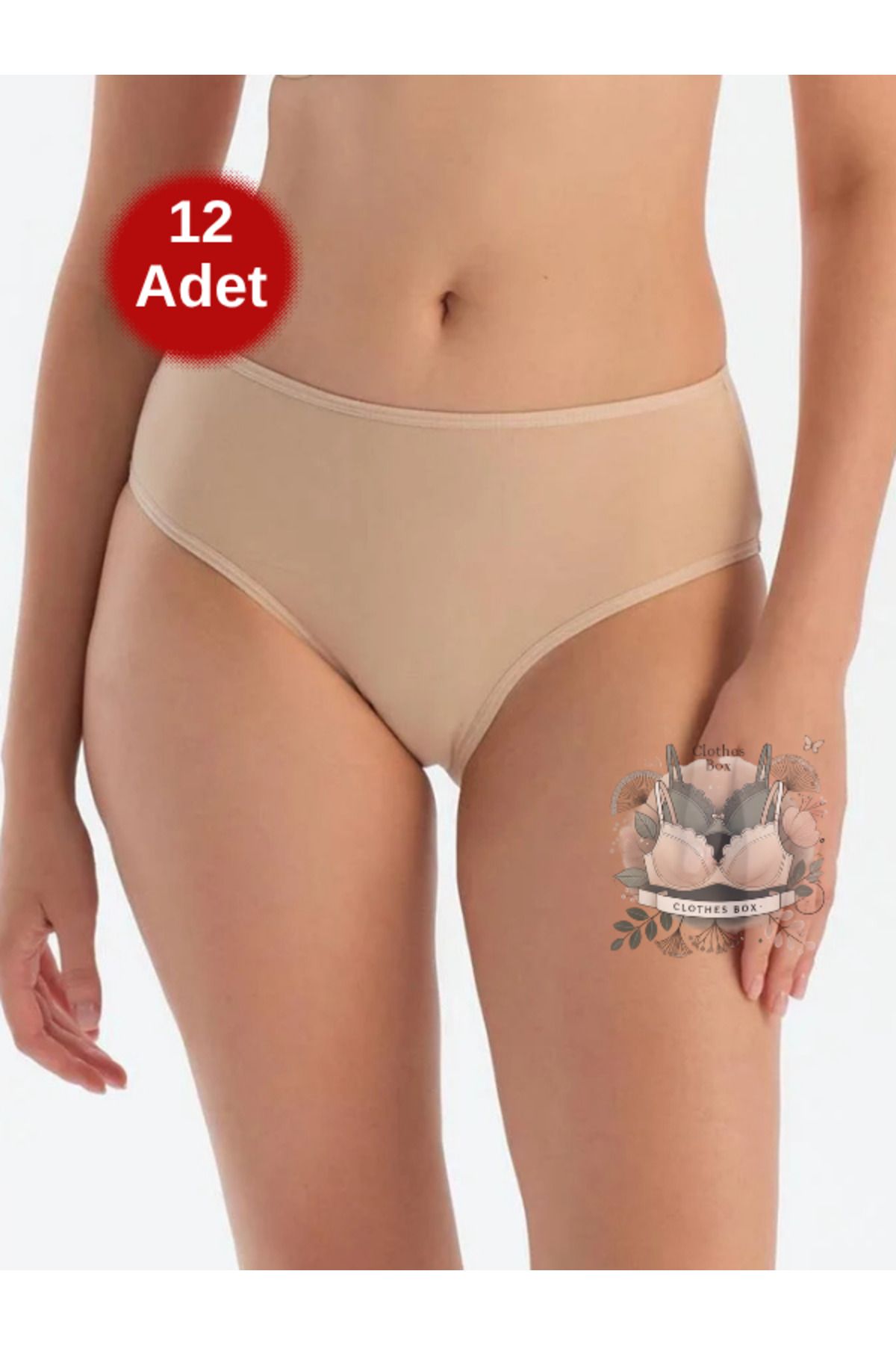 Berrak Yüksek Bel Yumuşak Kadın Külot 12'Li Paket
