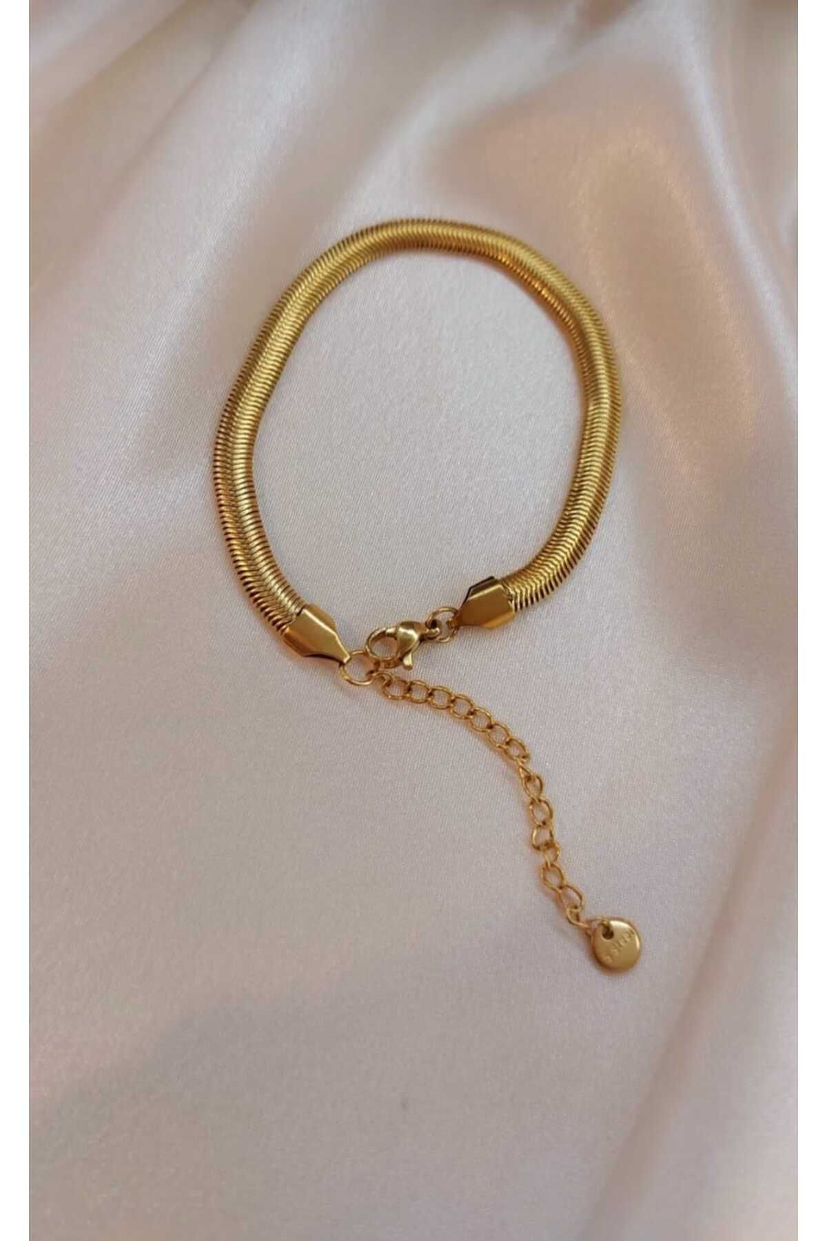 DerinSteelStyle Çelik İtalyan Zincir Balık Sırtı Yılan Bileklik