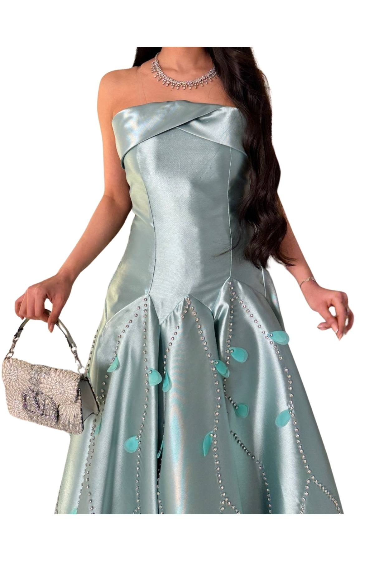 barlina-Tiffany Dress With Delicate Pearl Embroidery 2