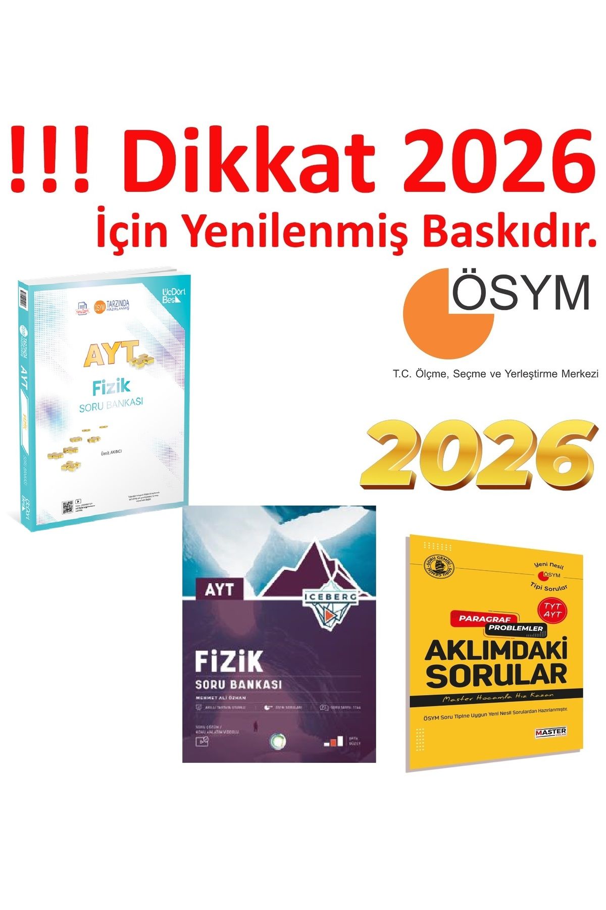 Üç Dört Beş Yayıncılık Üç Dört Beş Yayıncılık AYT Fizik Soru Bankası & Okyanus İceberg AYT Fizik Soru Bankası