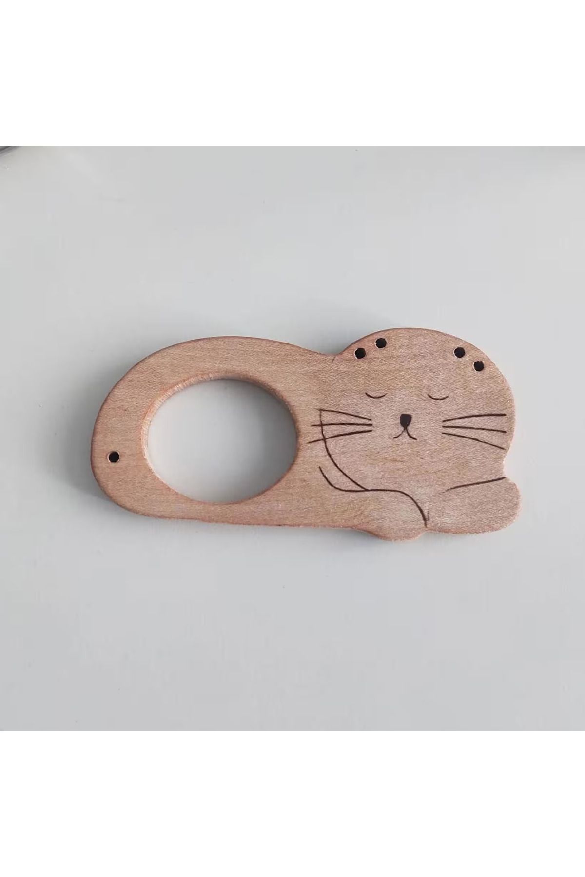 Bebe Vitaa Bébé Vitaa Doğal Ahşap Kedi Figürlü Diş Kaşıyıcı