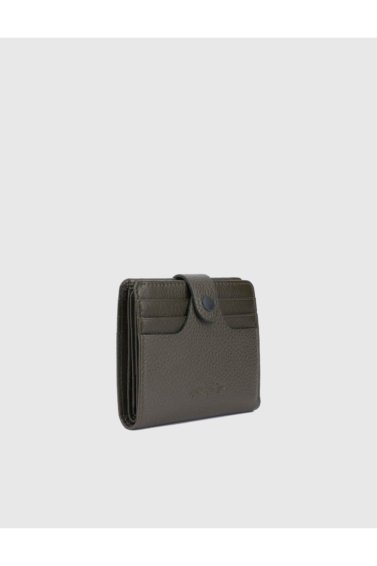 İLVİ Rainier Hakiki Deri Unisex Haki Cüzdan