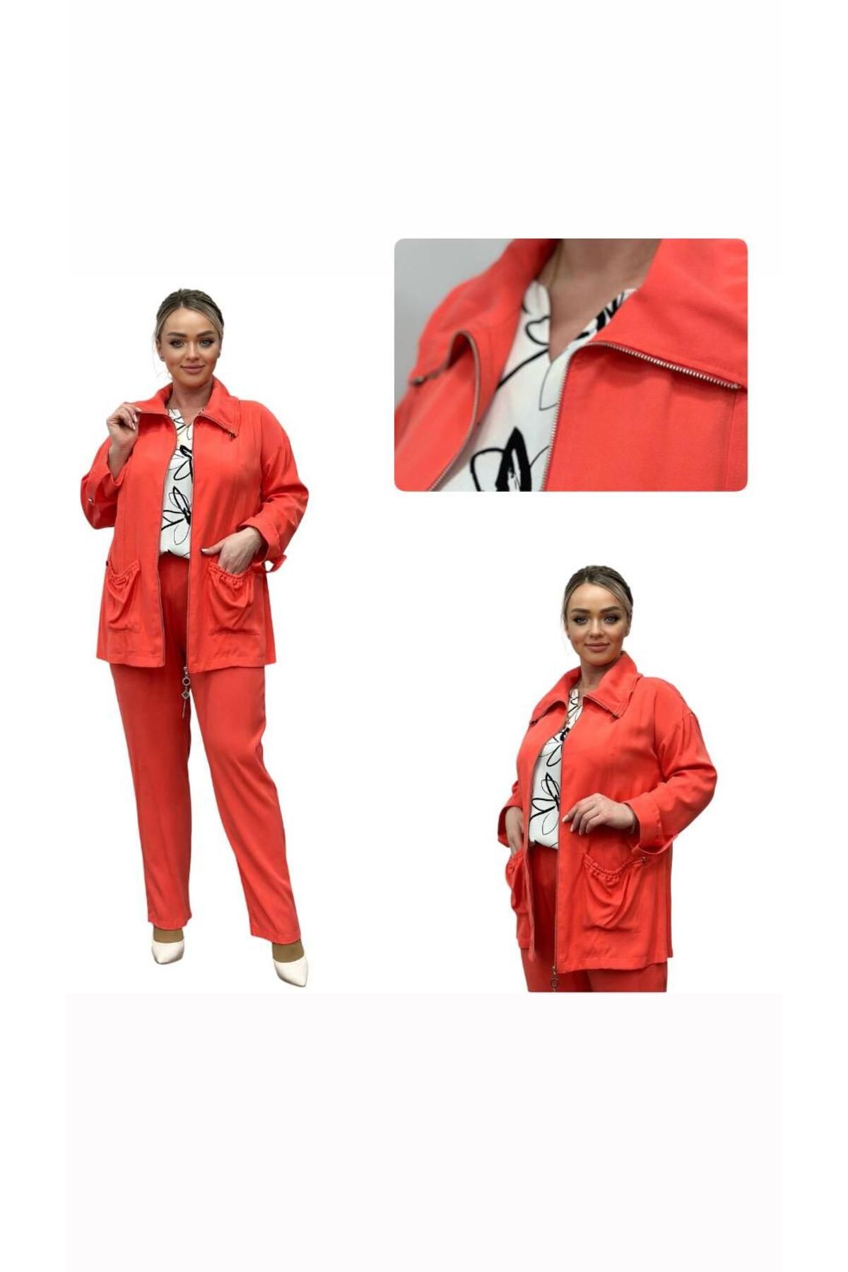 TESSY BÜYÜK BEDEN ATLET-PANTOLON-HIRKALI ÜÇLÜ TAKIM