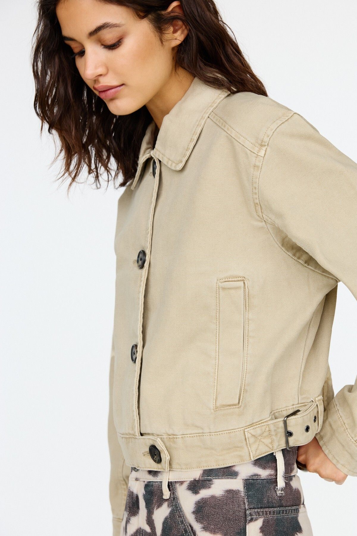 Pull & Bear-Worker jacket with buttons 5