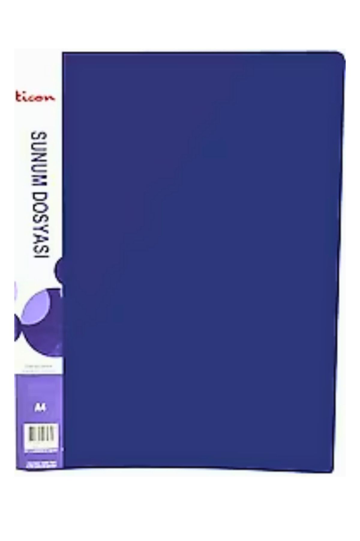 Glanart a4 boy için ticon Sunum Dosyası 20 Sayfa (hazır Poşetli Dosya) 1 Adet mavi