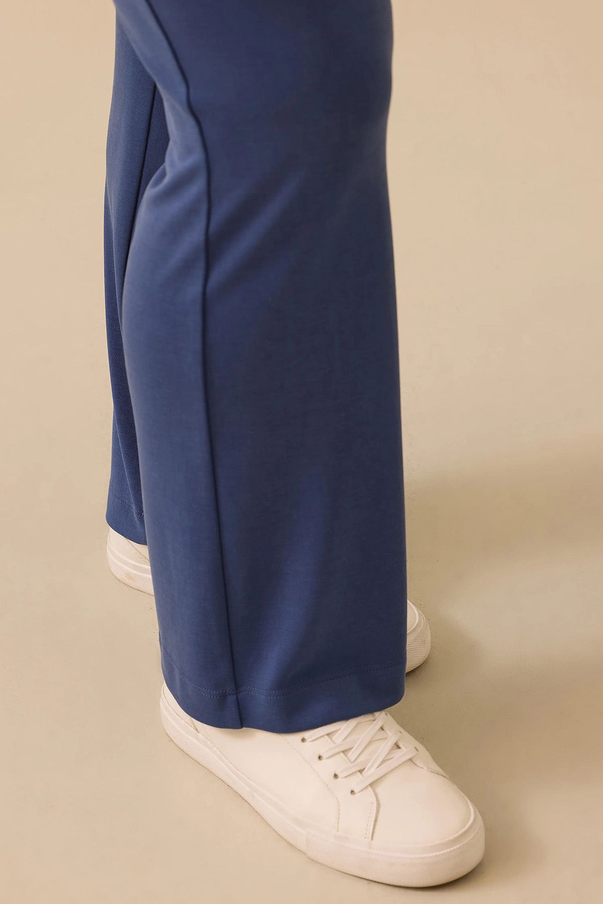 Gala-Xi-Galaxi Women's Plus Size Elastic Waist Wide Leg Trousers 4015 Blue 3
