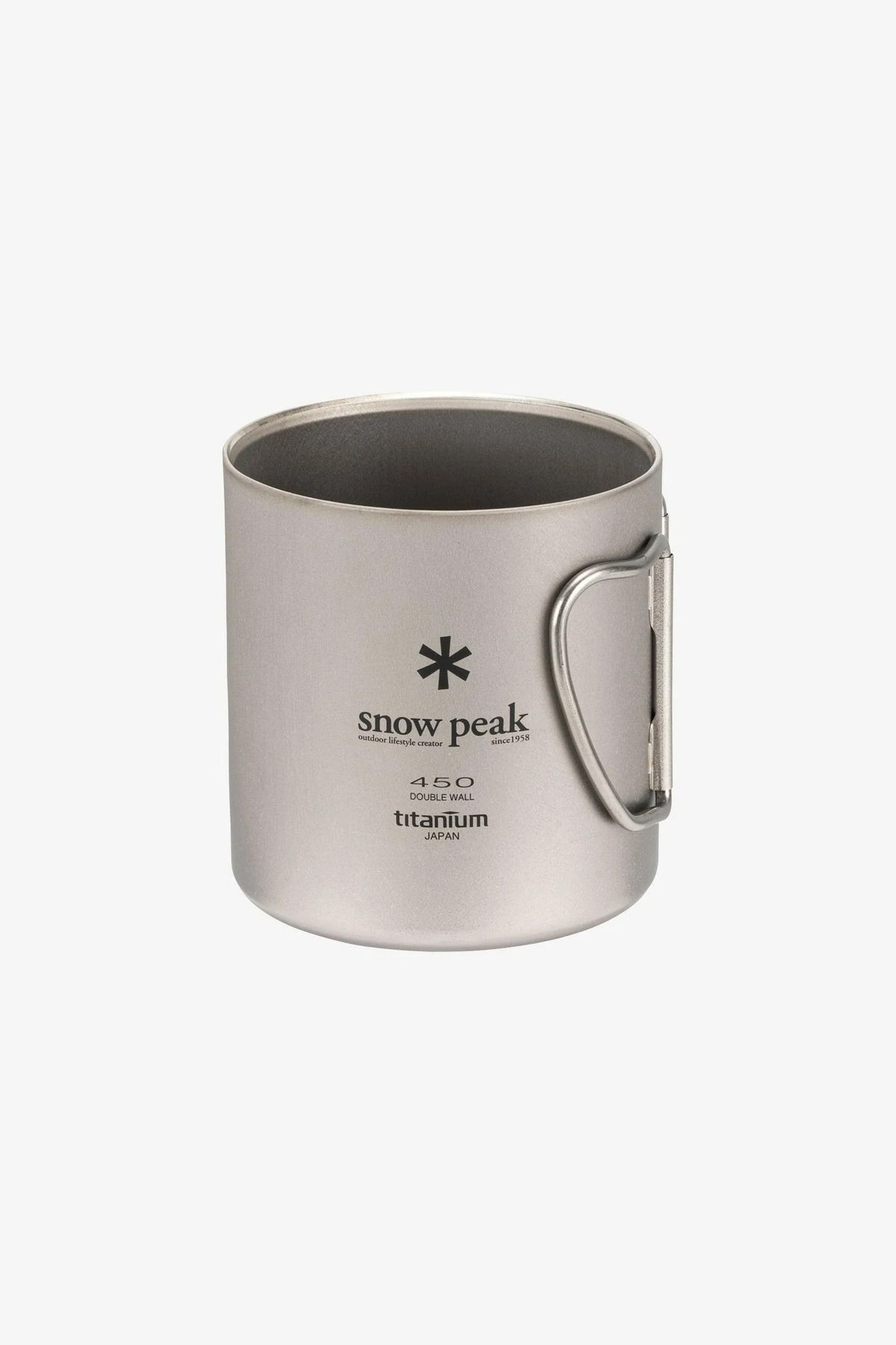 snow peak Ti-Double 450 Mug, Titanyum Çift Cidarlı Kamp Kupası, Ultra Hafif, 450 ml