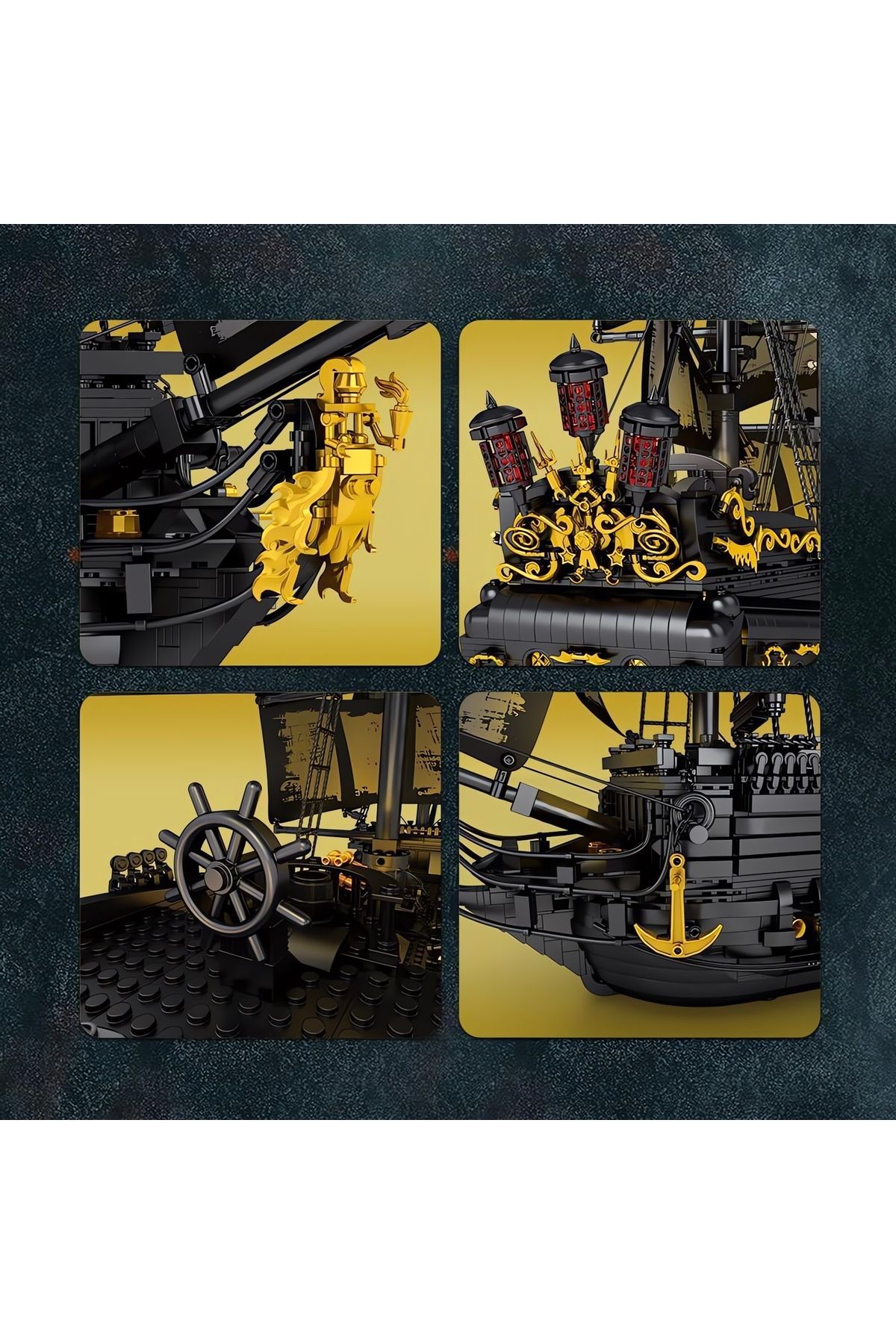 REOBRIX-The Black Pearl, Technic Block Building Kit, Led Lighted (4708 Pieces) 6