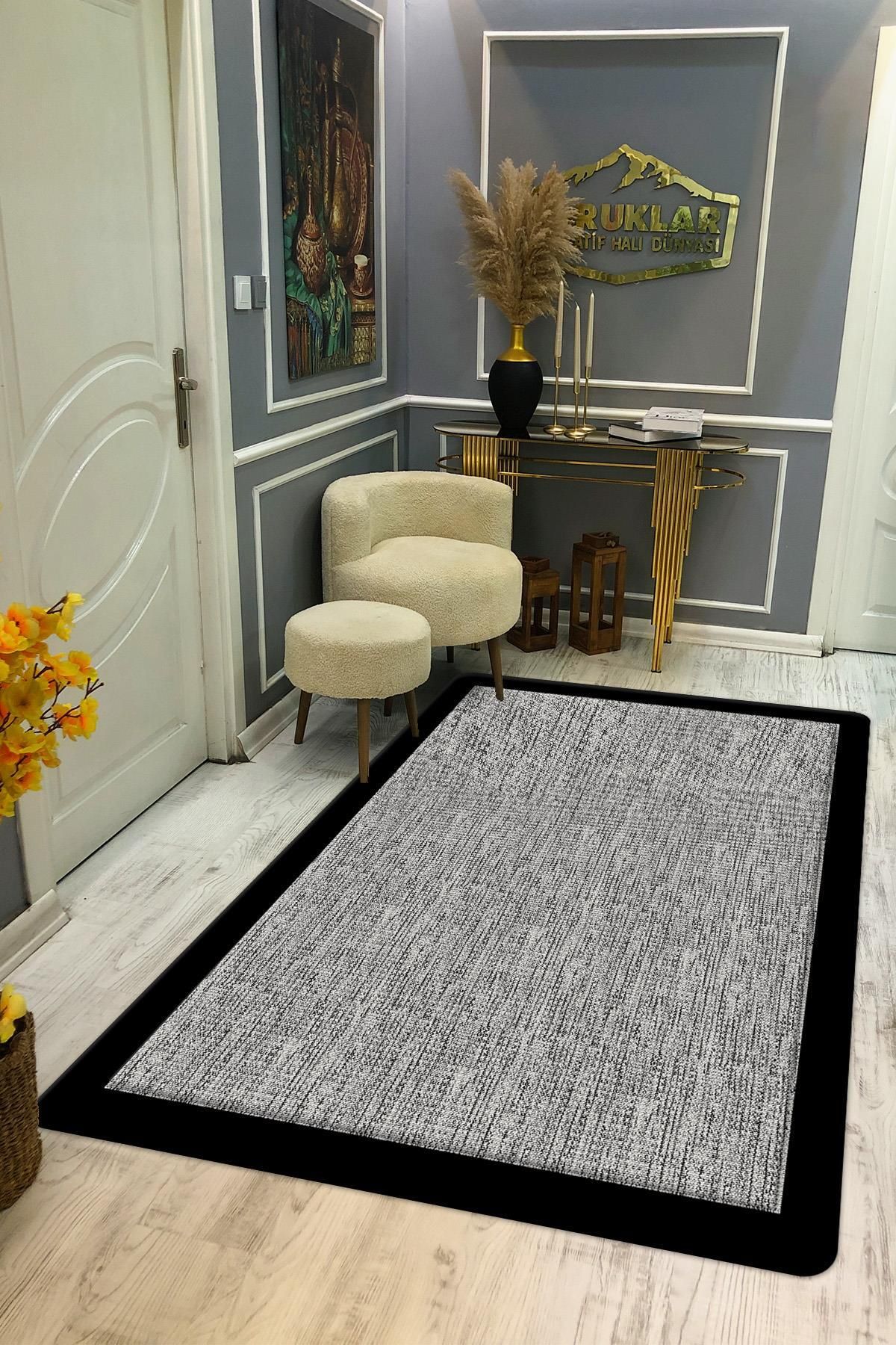 Doruklar Home Collection Kaymaz Taban Yıkanabilir Dijital Baskı Dekoratif Modern Desenli Dot Taban Halı Zen Serisi ZEN07