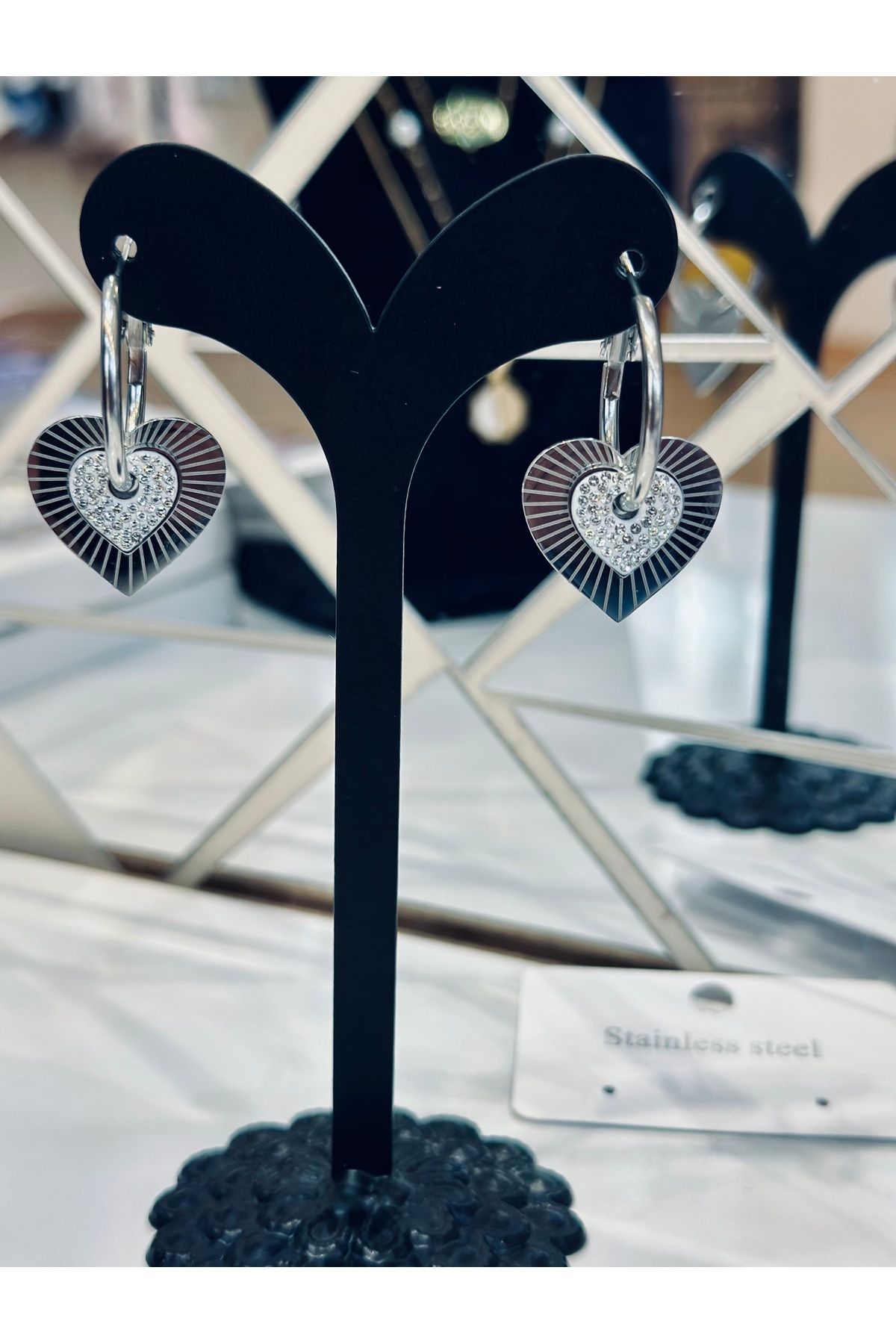 FERİHA DESING Çelik Küpe Paslanmaz Kararma yapmaz