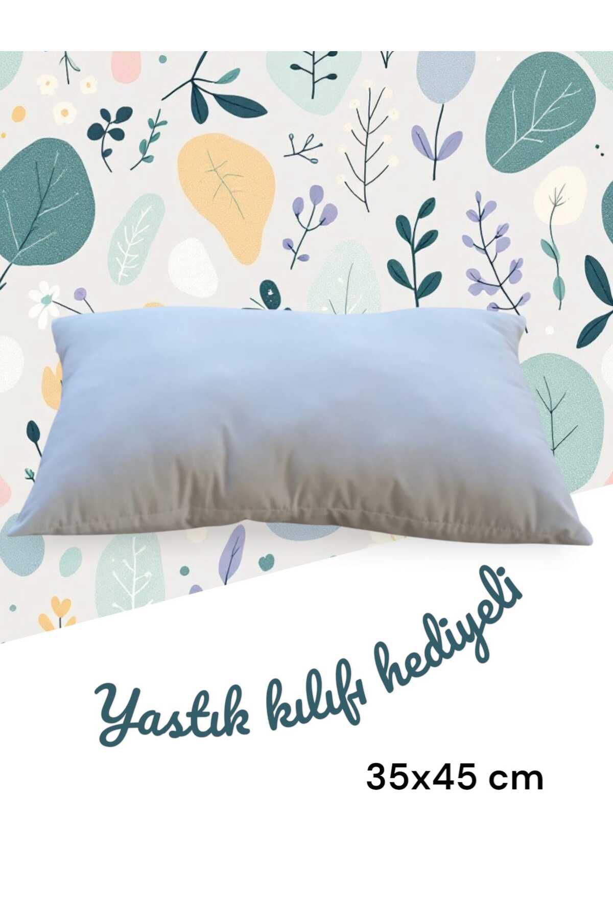 MPY GLOBAL Premium Pamuklu Bebek Yastığı ,1-8 Yaş, Saf Silikon Dolgulu 35X45 cm Yastık kılıfı hediye
