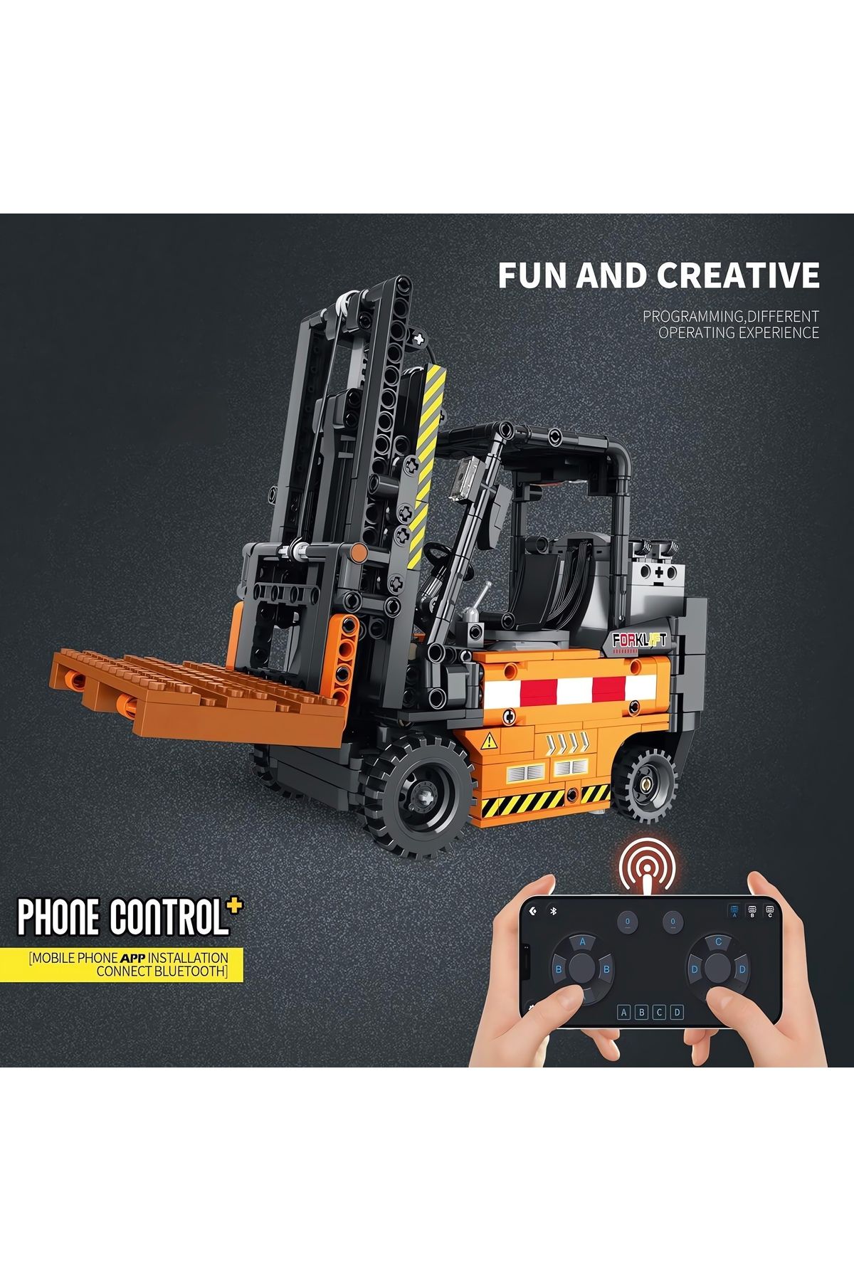 REOBRIX-Forklift Rc Controlled, Technical Block Building Kit (722 Parts) 4