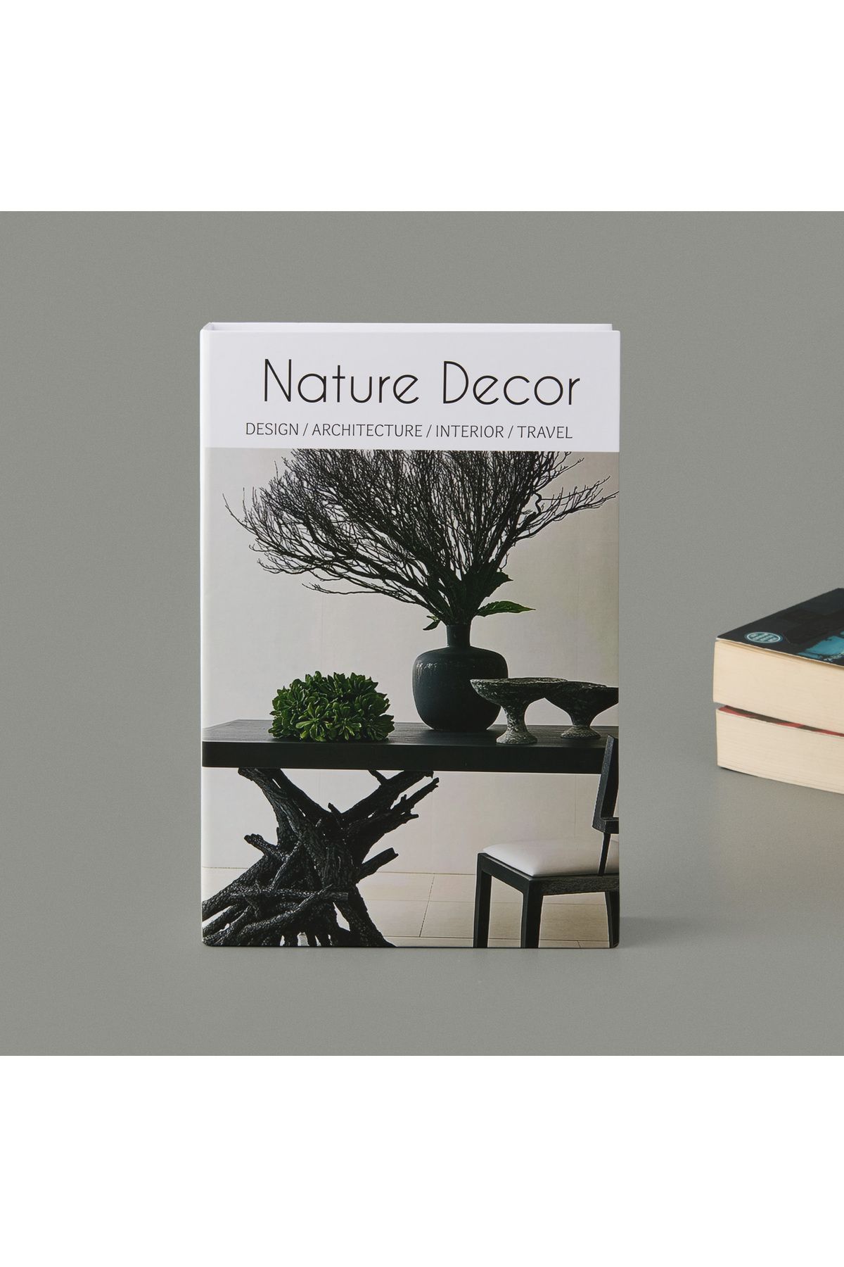 Evidea Deco Nature Decor Dekoratif Kutu - Beyaz / Siyah - 27 cm