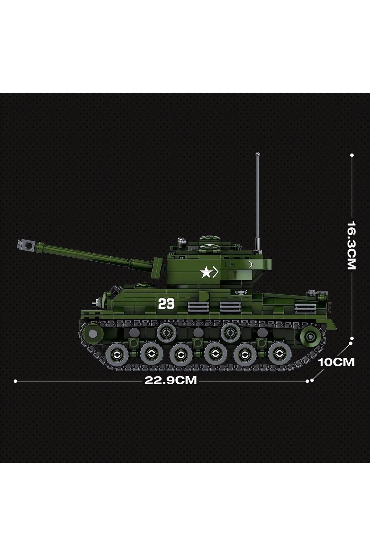 REOBRIX-1/30 M4 Sherman Tank,Technical Block Building Kit (836 Parts) 2