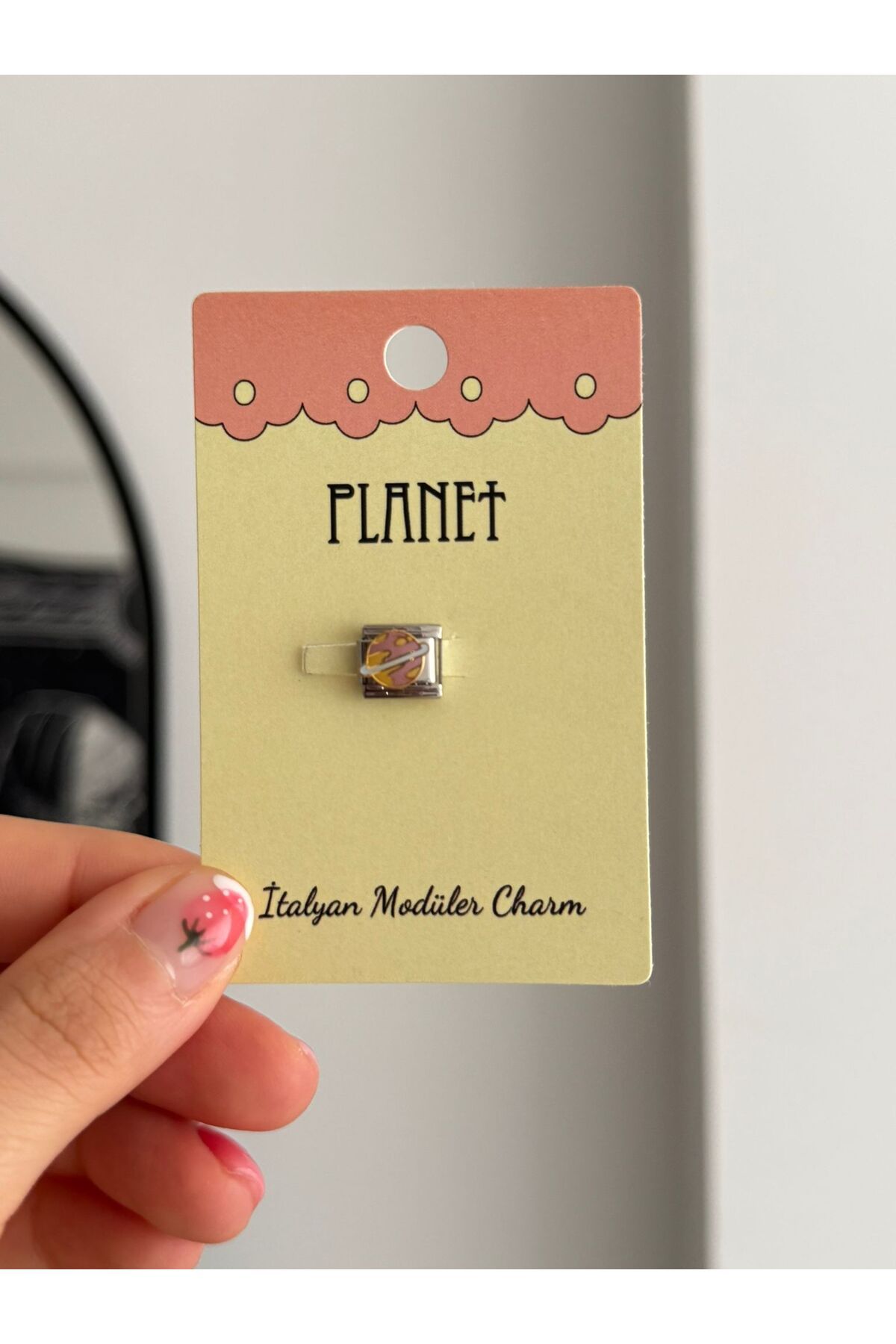 Planet Butik Pink Planet Kartlı İtalyan Charm