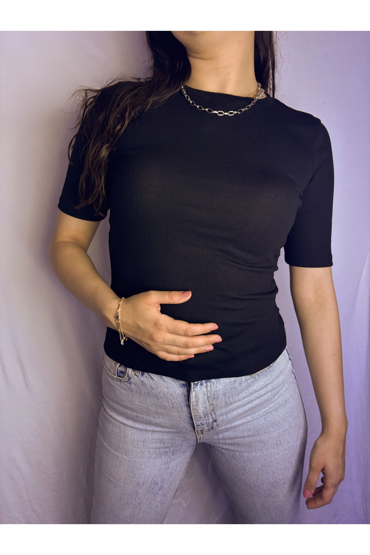 wearita Yarım Kollu Bisiklet Yaka Body