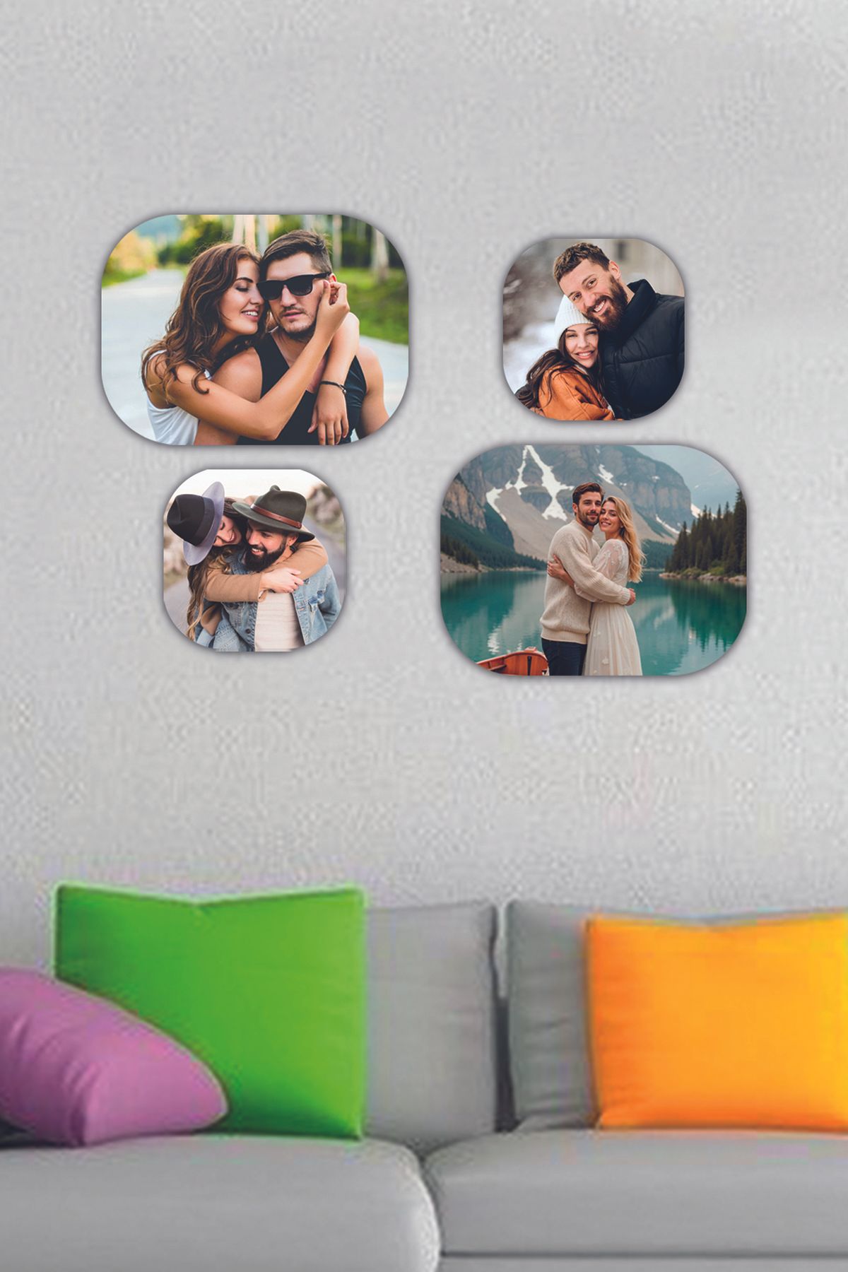 Fotomcity 4 Parçalı Dekoratif MDF Tablo Seti