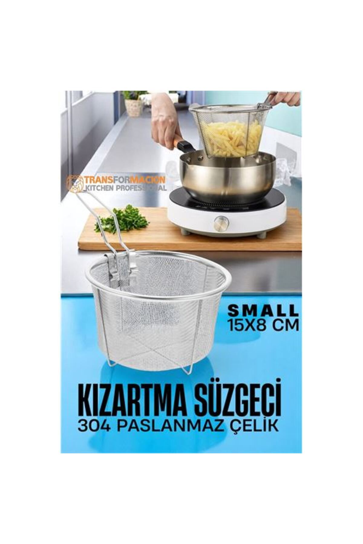 Skygo Kızartma Süzgeci Patates Kızartma Filtresi 304 Paslanmaz Çelik