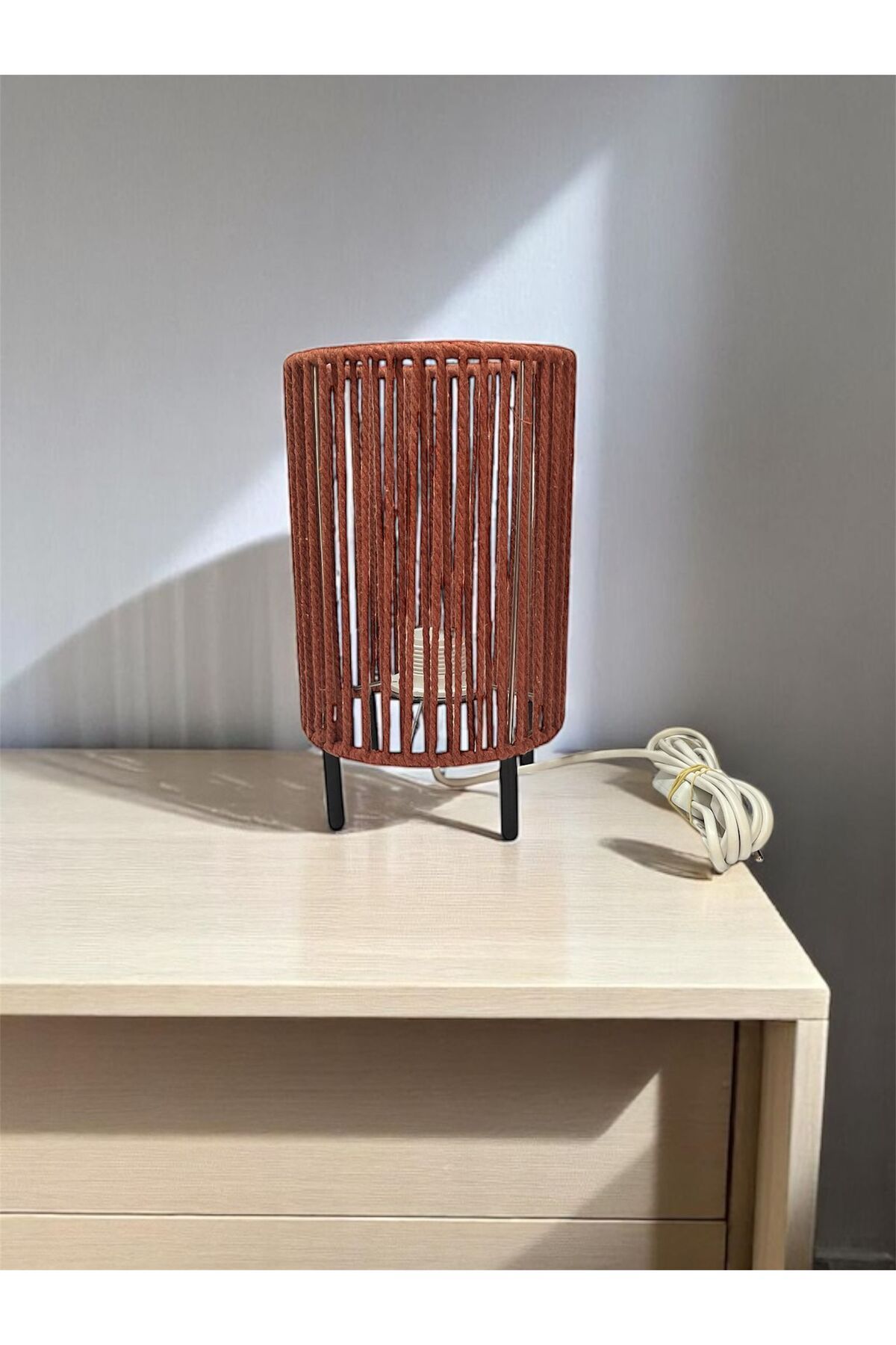 CONANA Makrome İpli Metal Masa ve Gece Lambası
