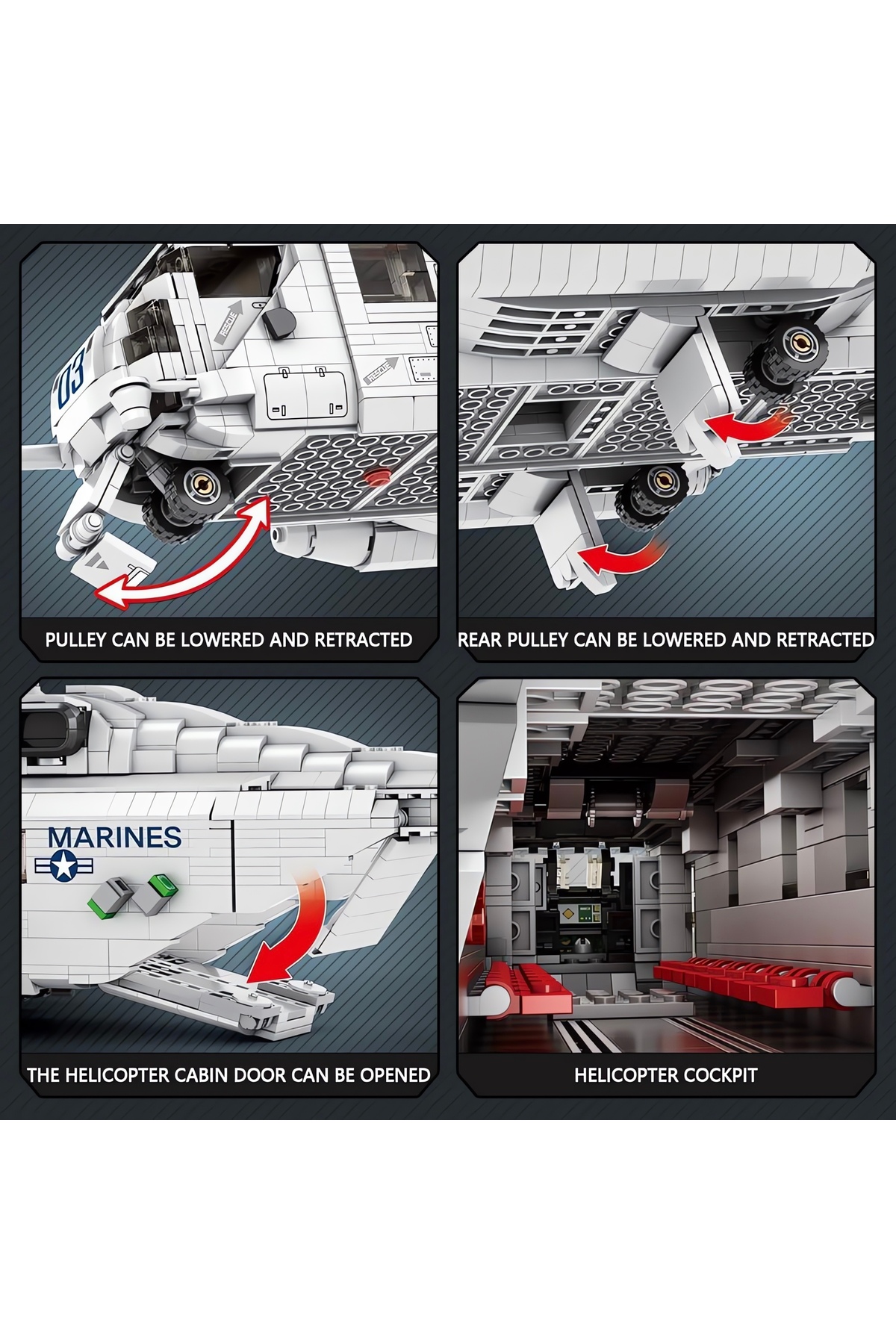 ماکت ساختنی بلوک فنی هلیکوپتر Ch-53E (۲۲۴۸ قطعه)