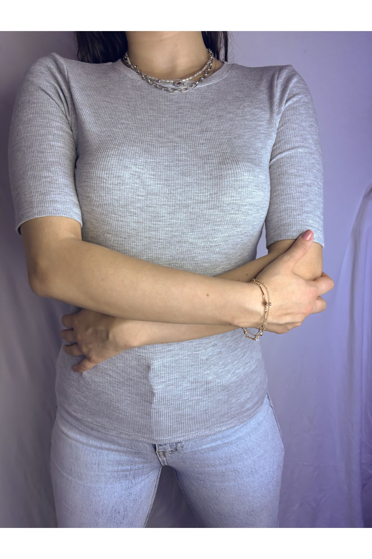 wearita Yarım Kollu Bisiklet Yaka Body