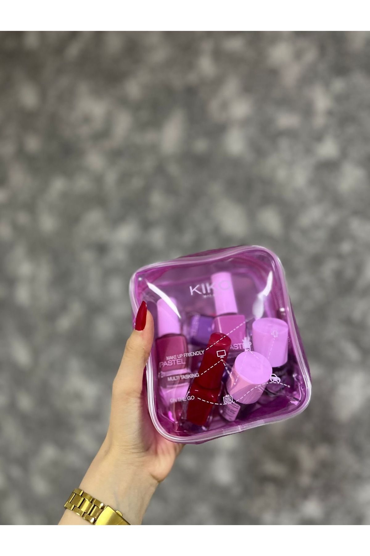ÇANTA Makyaj çantası pochette şeffaf çanta yeni model