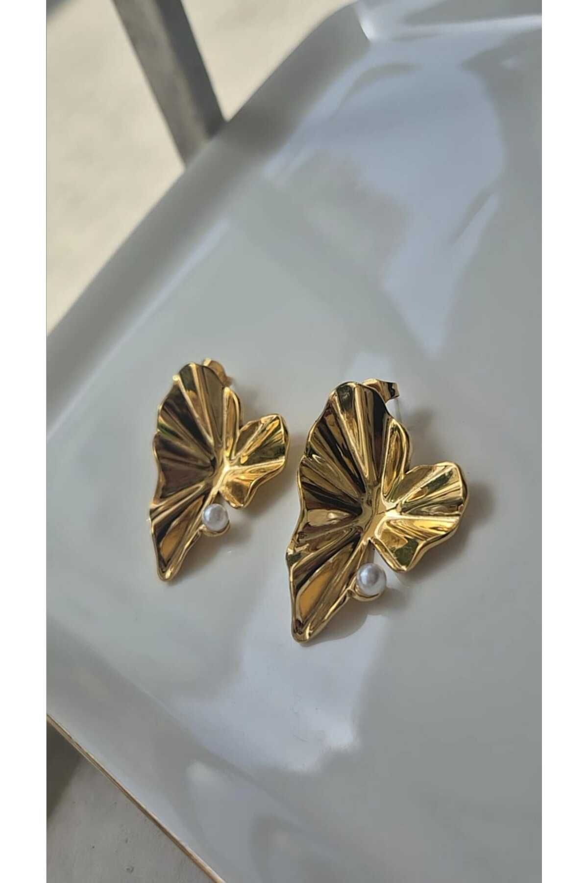 studio shine İncili gold küpe