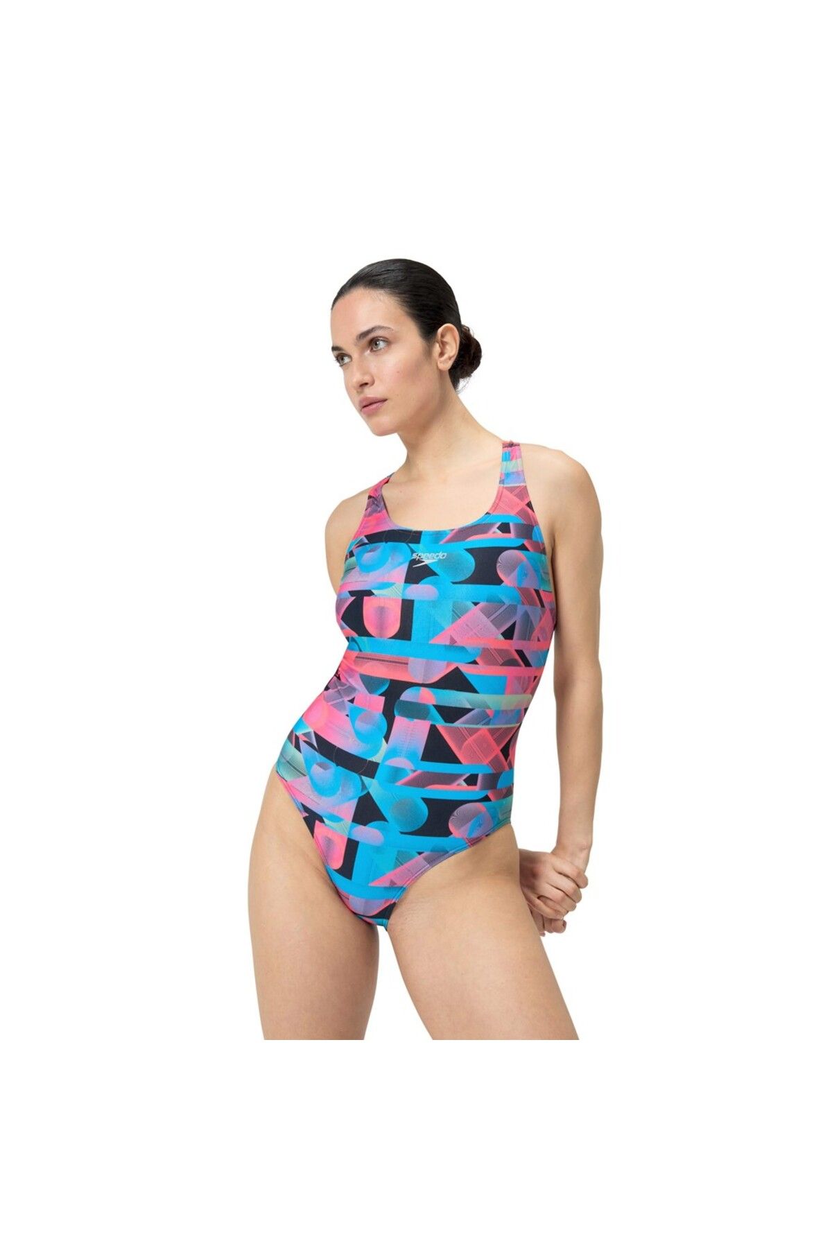 SPEEDO Allover Digital Powerback Kadın Yüzücü Mayosu