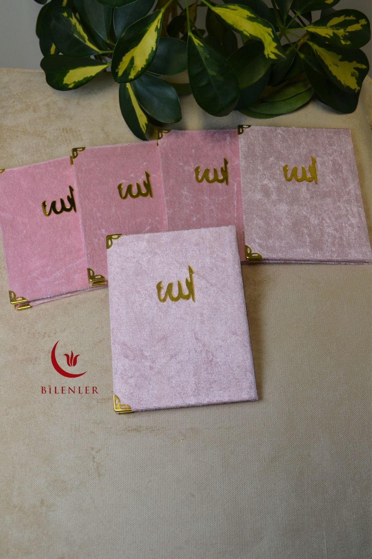 Bilenler Kadife Kapaklı Allah Lafızlı 5 Adet Ekonomik Yasin Kitabı - 12x17 cm, 80 Sayfa