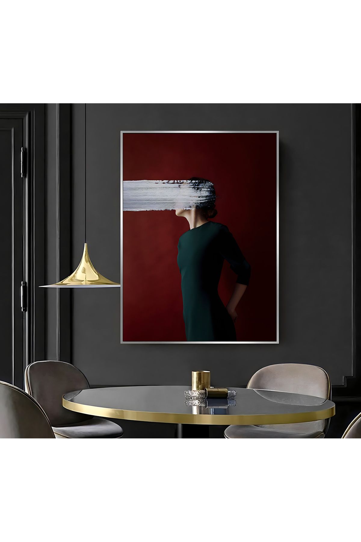 Harikabirev HARİKABİREV|BORDO KADIN MODEL ( CKD-027 ) |ÇERÇEVELİ KANVAS TABLO CKDİKEY