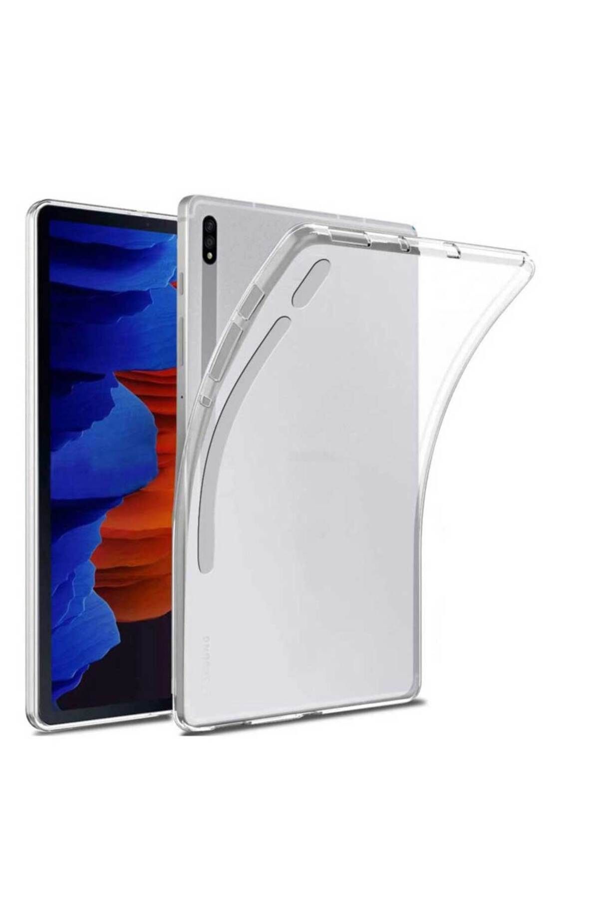 Tekamo Samsung Galaxy Tab S7 Fe T737 T735 T730 Uyumlu Şeffaf Silikon Tablet Kılıfı