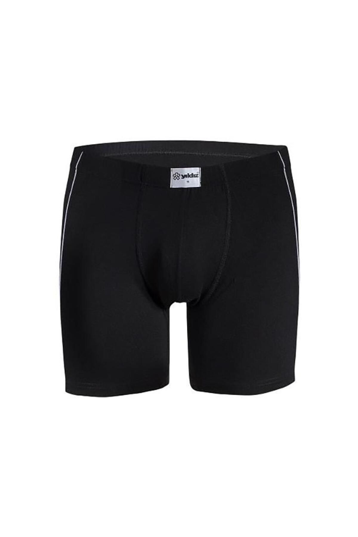 YILDIZ 6 Adet Yıldız Erkek Likralı Modal Boxer Short Siyah 106