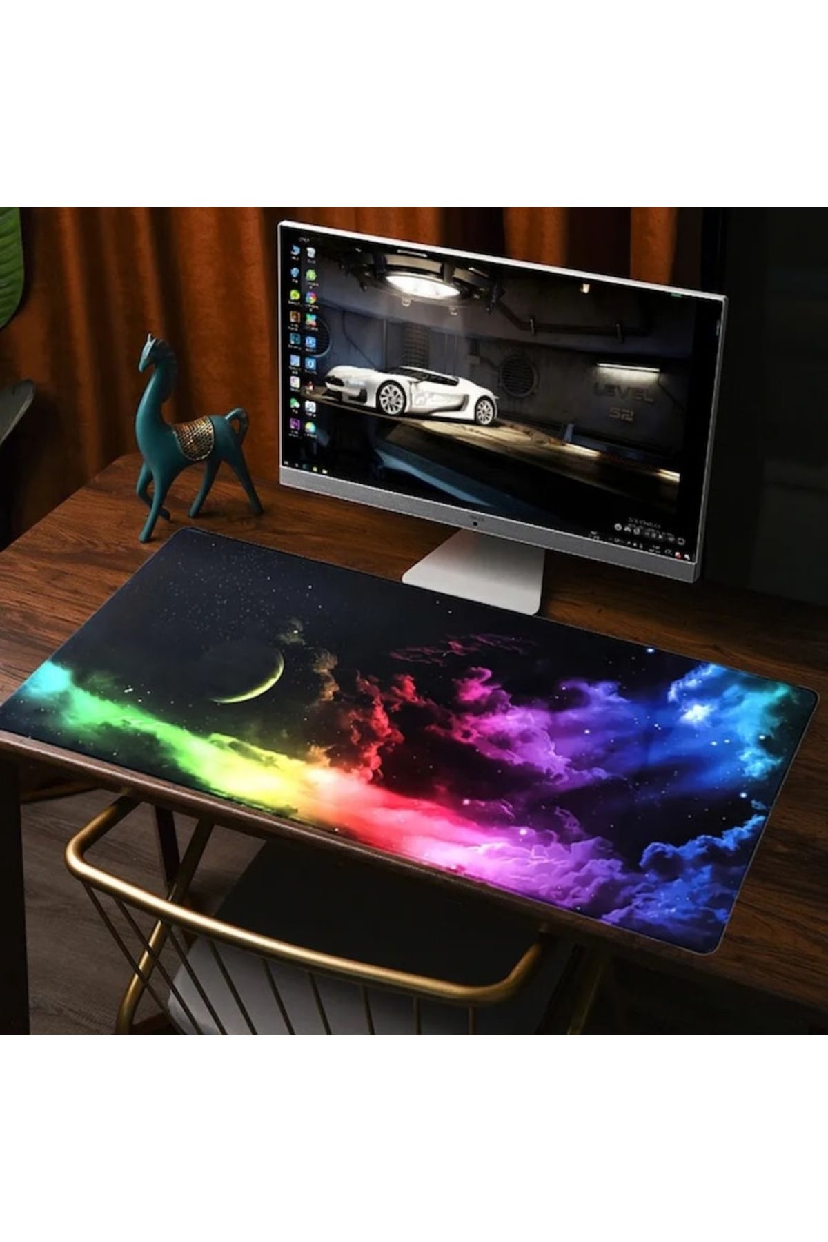 varioshop-VarioShop® gaming mousepad, cosmos model, made of flexible, non-stick material, r 8