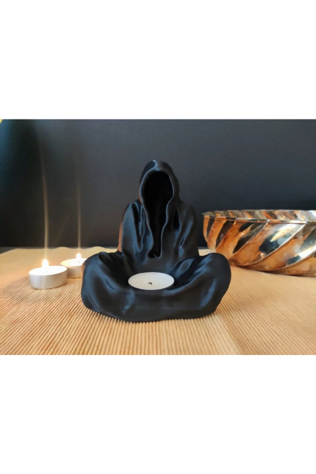 EMAKE3D Gizemli Figürlü 3D Baskı Mumluk – PLA Malzeme, Dekoratif Şamdan