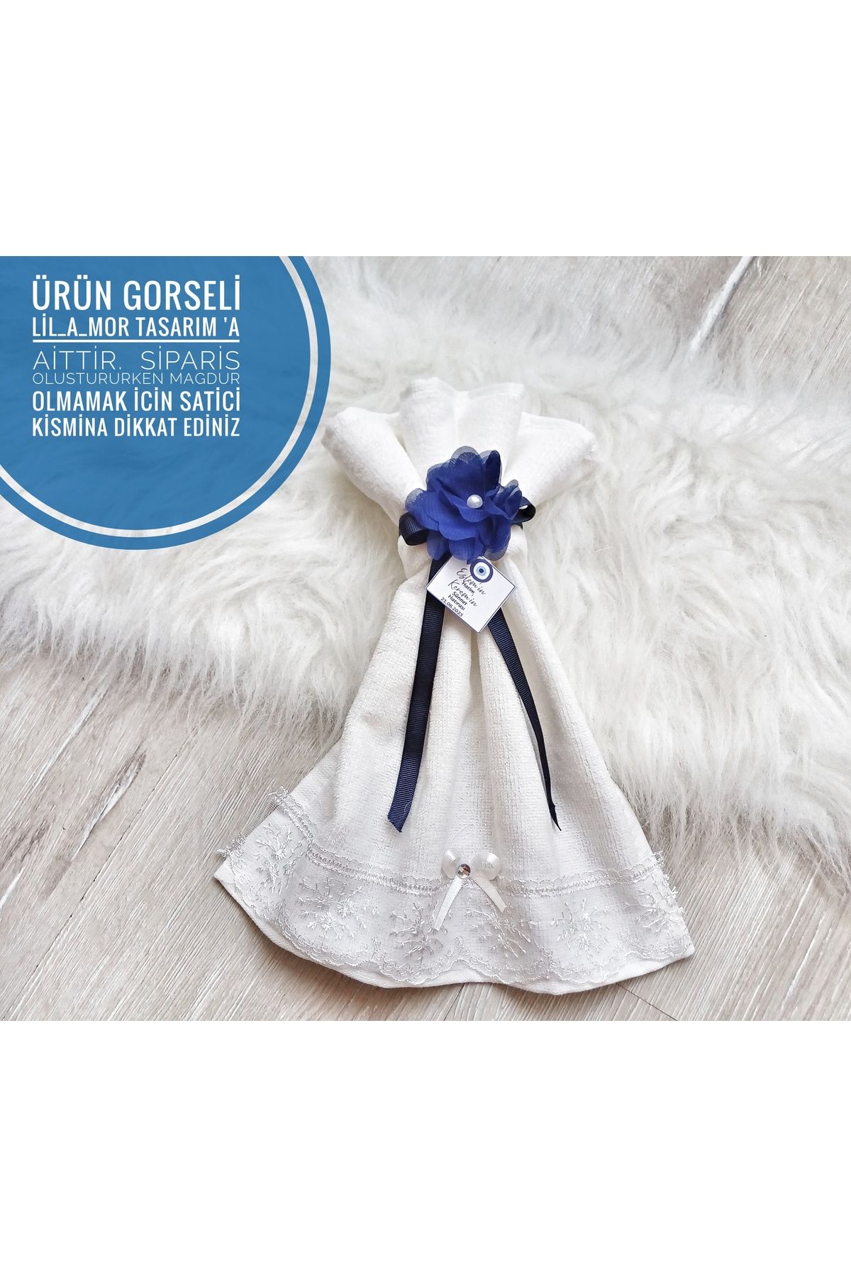 LilAmor Concept Hediyelik 12lihediyelik sünnet düğün konvoy araba mutfak havlu ekru renk dantelli cicekli 30x50cm
