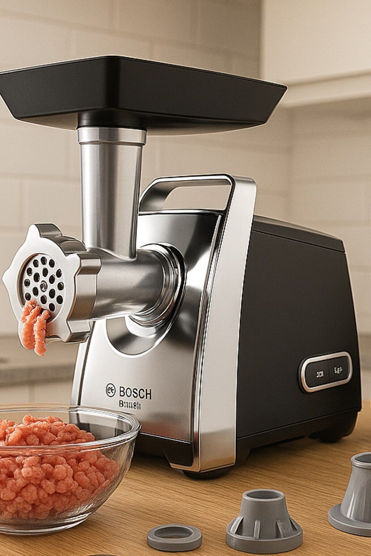 Bosch Et, balık veya sebze doğrayabilir Çok Fonksiyonlu 2000W Güç ,Çelik Dişli Sucuk Sosis KIYMA Makinesi