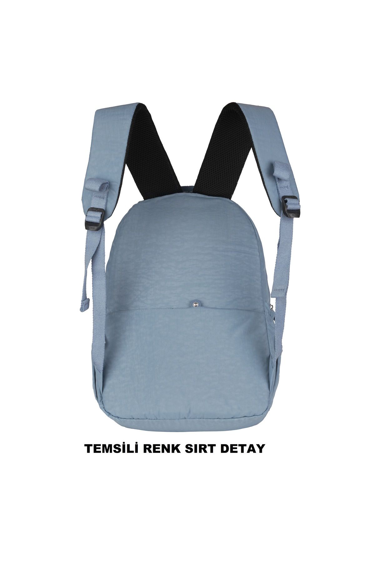 Relaxion-Crinkle Waterproof Lined Fabric School Backpack Turquoise 1620 4