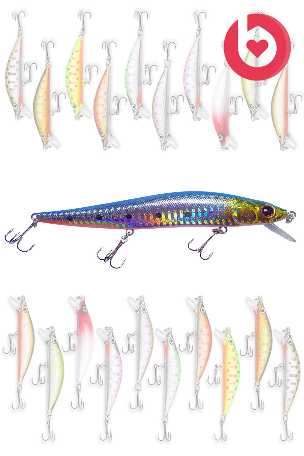 14cm 21g Rapala Fish Bait Behind Lead Fishing Line Bait Set Carbon Steel Needle 5 Colors
