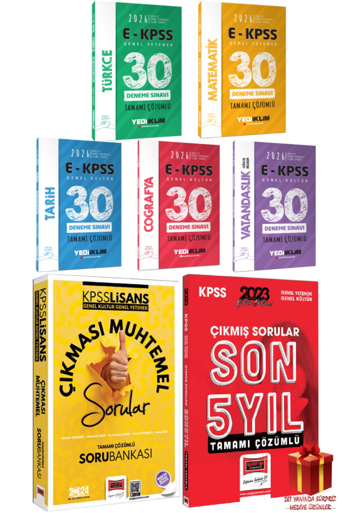 Yediiklim Yayınları 2026 Yediiklim EKPSS Deneme Seti+Yargı Çıkması Muhtemel Sorular+Çıkmış sorular