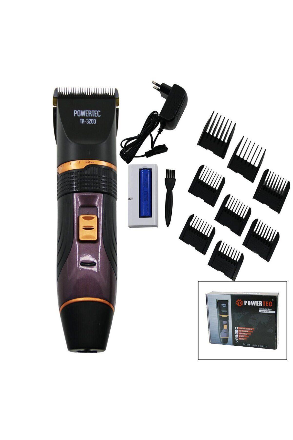 Modafiks SAÇ SAKAL KESME TRAŞ MAKİNE ÇİFT BATARYA - TARAK AYARI - FİŞ ŞARJLI - 2 KADEME HIZ TR-3200 (4767)