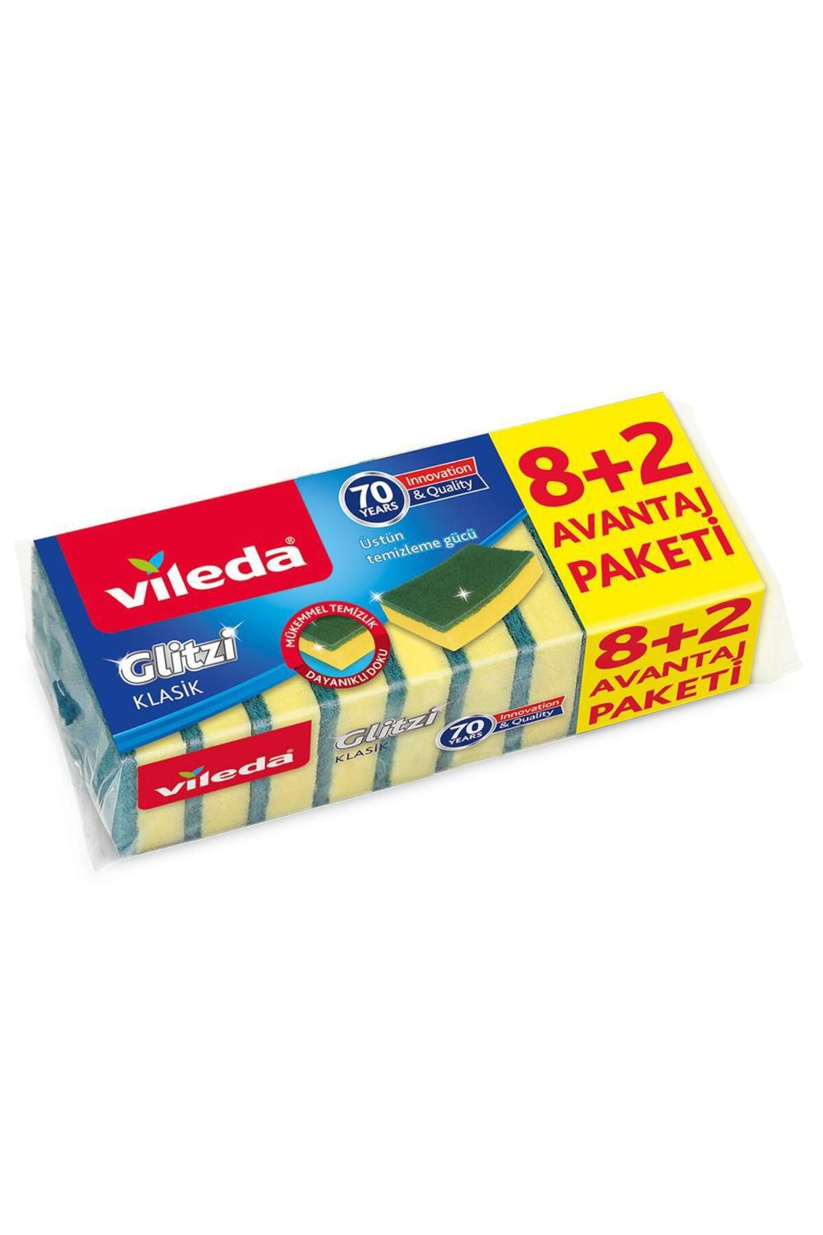 Vileda Düz Bulaşık Süngeri 8+2 Adet Avantaj Paketi - Yeşil