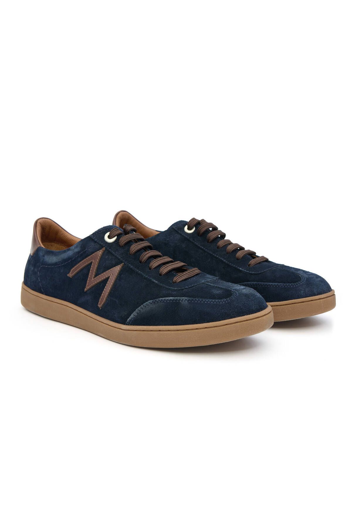 Hemington El Yapımı Süet Deri M Logo Detaylı Lacivert Sneaker