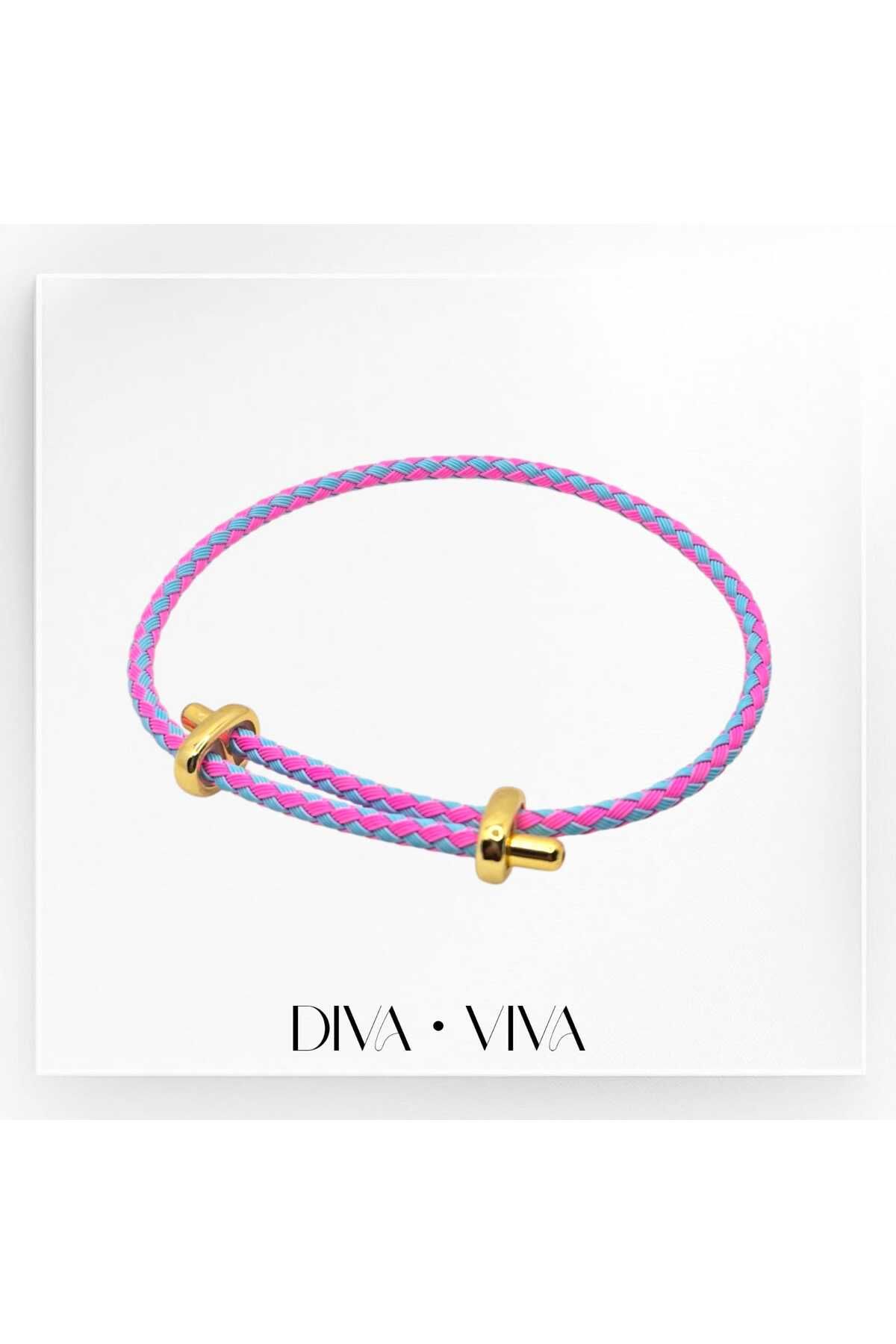 DivaViva Diva Viva - Renkli Ayarlanabilir Kadın Deri Bileklik – Suya Dayanıklı Asansör Model