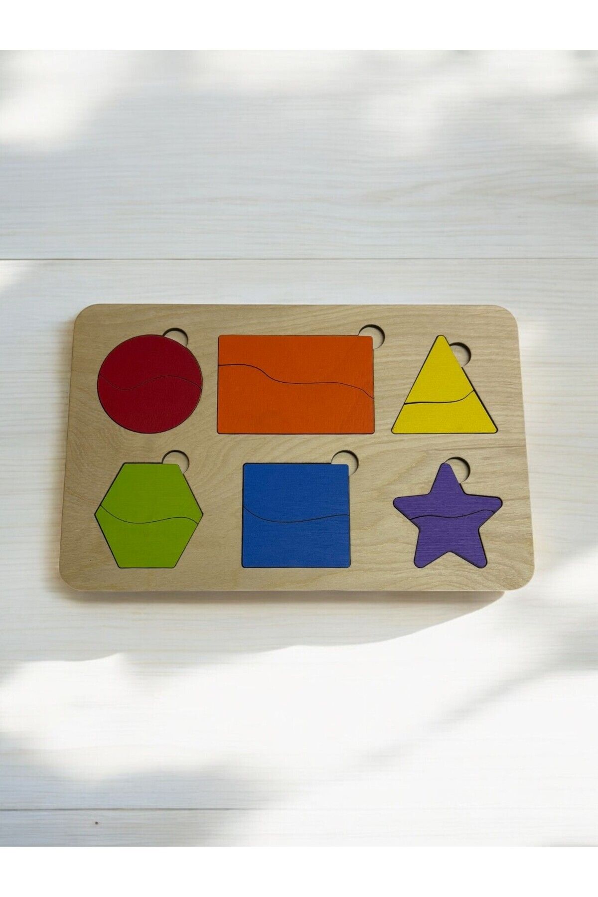 Mind of Toys Şekiller Gökkuşağı Puzzle, Bul-Tak Puzzle, Şekil Öğrenimi, Montessori Öğrenme